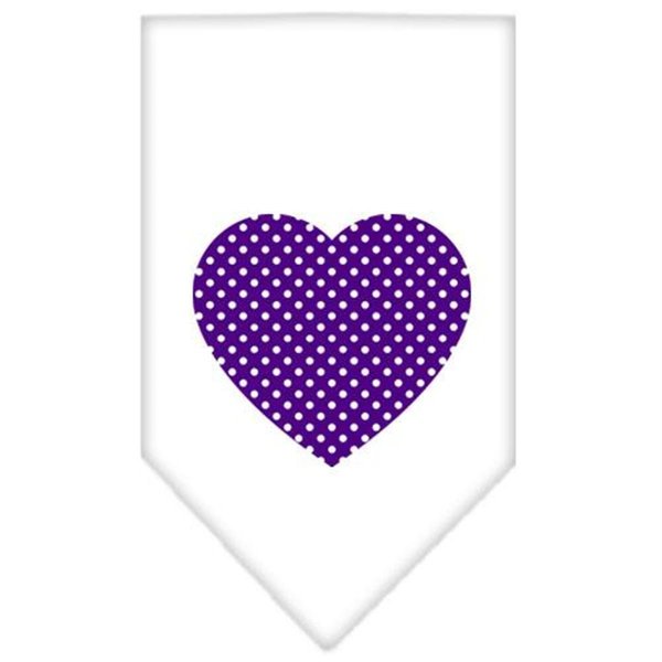 Unconditional Love Purple Swiss Dot Heart Screen Print Bandana White Large UN851575